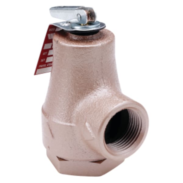 3/4" Iron Boiler Pressure Relief Valve, 45 psi, Forged Brass"let