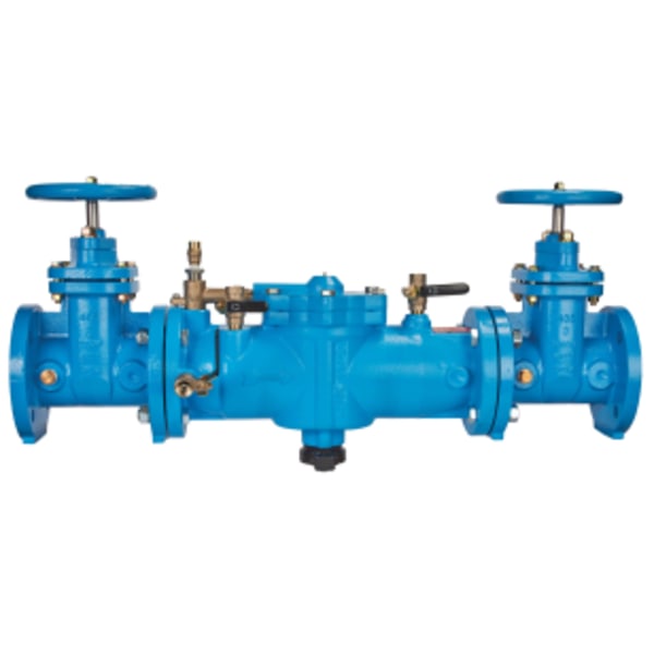 3" Cast Iron Reduced Pressure Zone Backflow Preventer Assembly, NRS Shutoff, Lever Handles, ArmorTek Coating, Backflow Flood Sensor