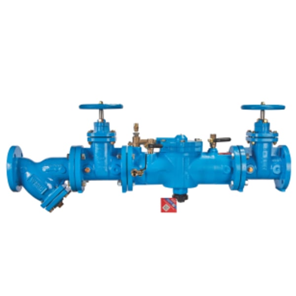 3" Cast Iron Reduced Pressure Zone Backflow Preventer Assembly, NRS Shutoff, FDA Epoxy Coated Strainer, ArmorTek Coating, Backflow Flood Sensor