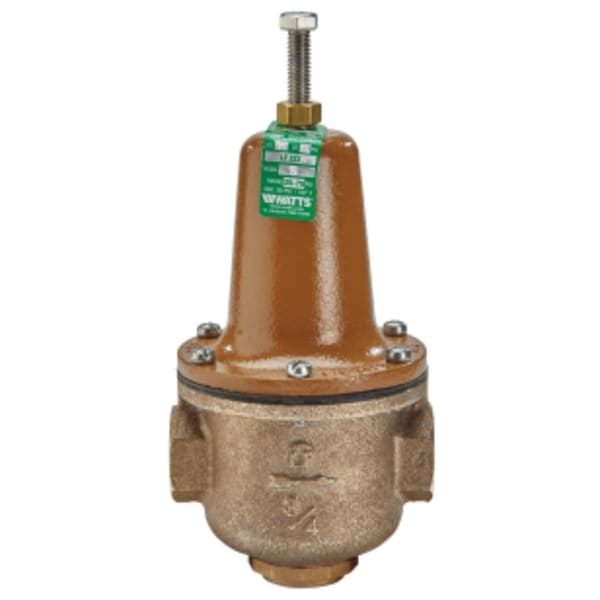 1" Lead Free High Capacity Water Pressure Reducing Valve, NPT Thread Union x NPT Female, Bypass, Low Pressure Range 10-35 psi
