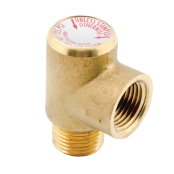 1/2" Pressure Relief Valve, Set At 125 psi