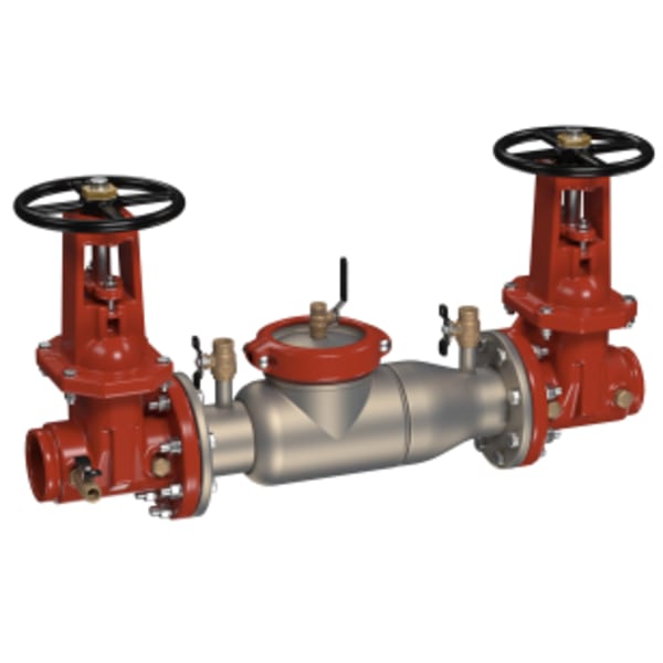 Pacific Plumbing Supply Company  2 1/2 SS Double Check Valve Assembly Backflow  Preventer, OSY Shutoff, Groovedlet X Grooved Outlet, Short Lay Length