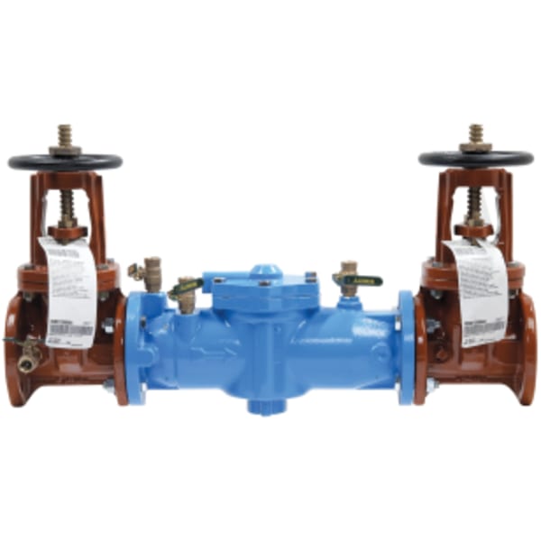 3" Cast Iron Double Check Valve Backflow Preventer Assembly, Domestic OSY Shutoff, Single Top Entry, Epoxy Coated Using ArmorTek Technology
