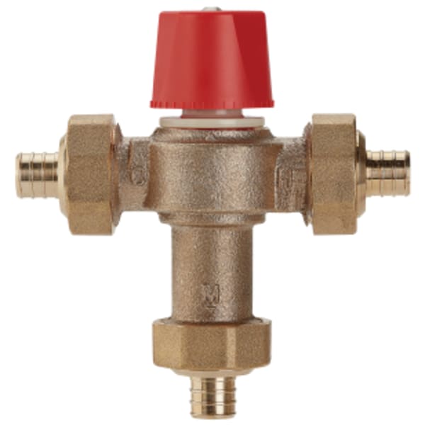 1" Lead Free Hot Water Temperature Control Valve, Crimp End Connections, Adjustable Out 60-120 F