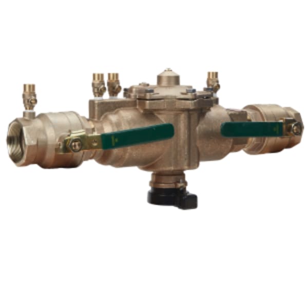 2" Lead Free Reduced Pressure Zone Backflow Preventer Assembly with Quarter Turn Shutoff Valves, Backflow Flood Sensor