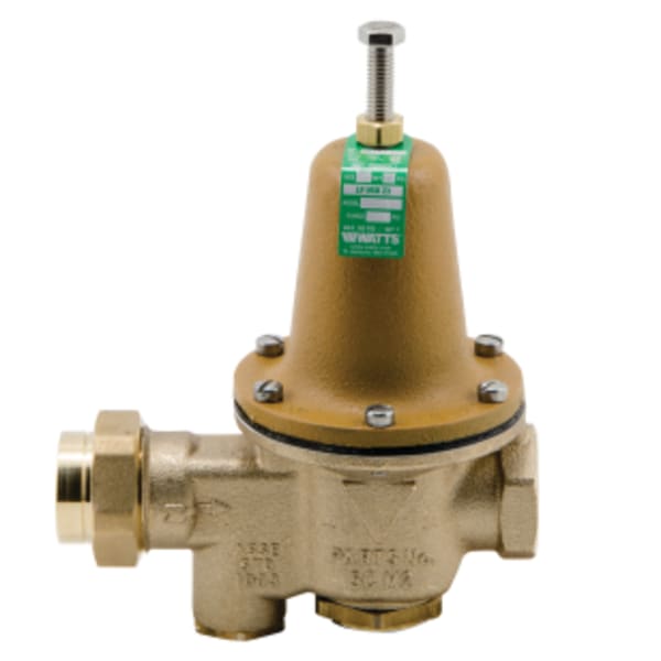 3/4" Lead Free Water Pressure Reducing Valve, Npt Female Union X Npt Female, Low Range 10-35 psi