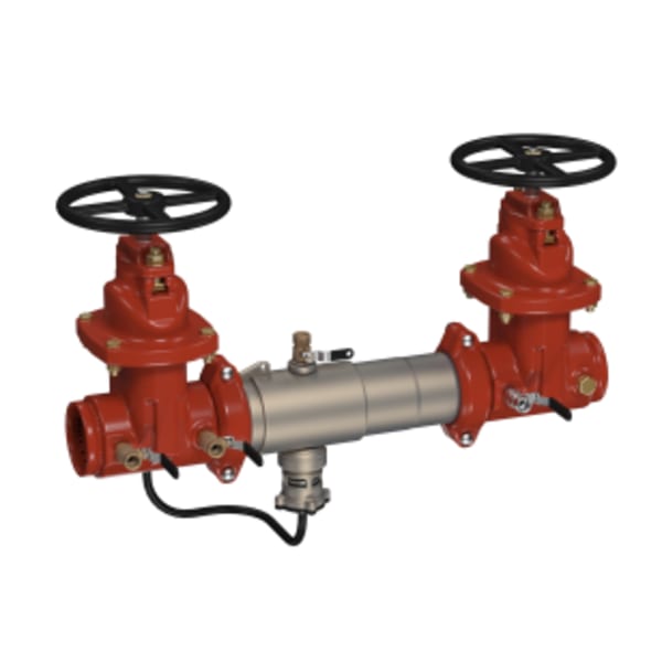 3" SS Reduced Pressure Zone Assembly Backflow Preventer, NRS Shutoff Valves, Grooved"let x Grooved Outlet