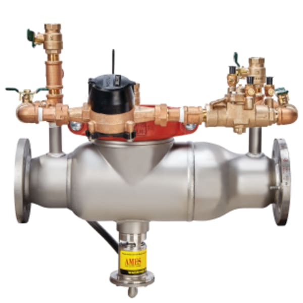 6" SS Reduced Pressure Detector Assembly Backflow Preventer, No Shutoff, Gallons/Minute Meter, Short Lay Length