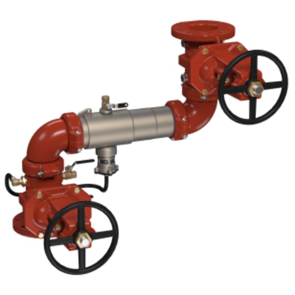 6" SS Reduced Pressure Zone Assembly Backflow Preventer, Domestic OSY Shutoff Valves, Z Pattern