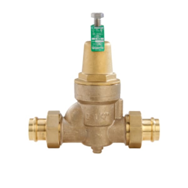 2" Lead Free Water Pressure Reducing Valve, Double Union Press, Adjust 25-75 psi, Max Work 400 psi