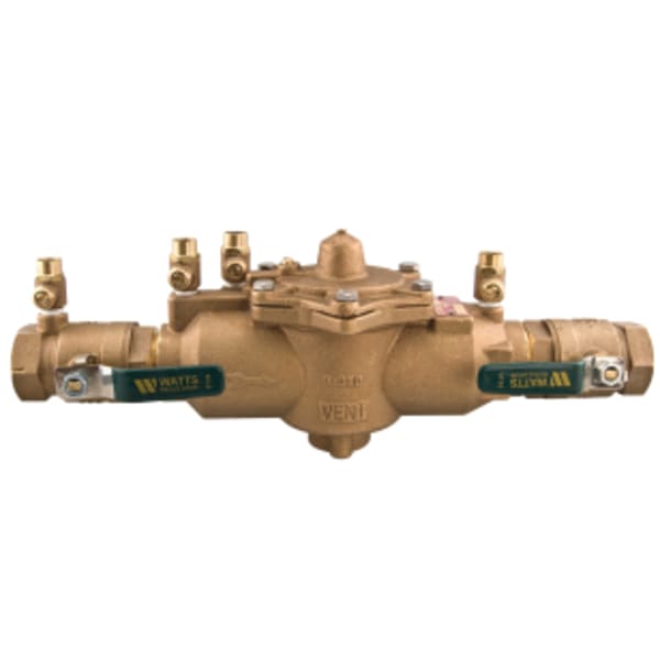 1 1/2" Lead Free Reduced Pressure Zone Backflow Preventer Assembly, Quarter Turn Shutoff Valves, Lever Handles