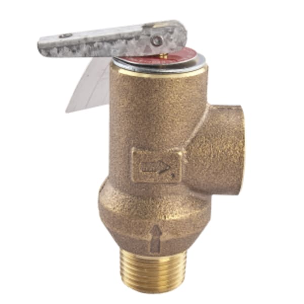 1/2" Lead Free Poppet Type Pressure Relief Valve With Test Lever, 30 psi