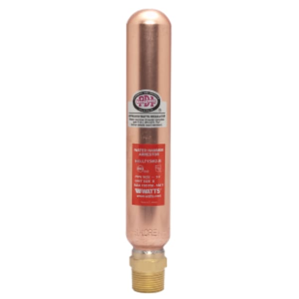 Water Hammer Arrestor, Lead Free, Pre-Charged Copper, PDI Size C, 1" Brass NPT Threaded Connection, PP piston, EPDM O-Ring Seal, 150psi Max Working Pressure