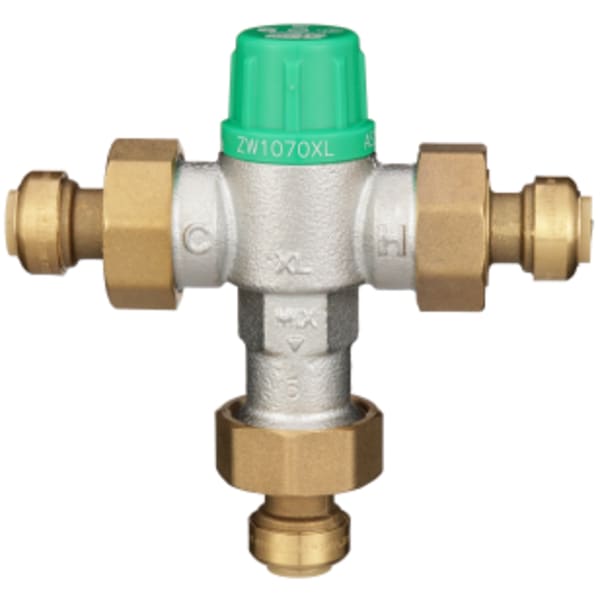 1/2" ZW1070XLPF Aqua-Gard® Thermostatic Mixing Valve with Z-Bite™ Push Fit Fittings Lead Free