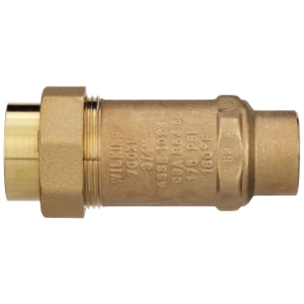 700XL Dual Check Valve with 1" female union inlet x 3/4" female outlet