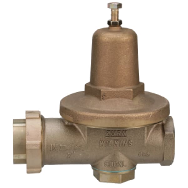 2" 500XL Water Pressure Reducing Valve with a spring range from 75 psi to 125 psi, factory set at 85 psi