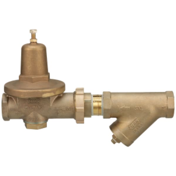 2" 500XL Pressure Reducing Valve with Strainer and a spring range from 75 psi to 125 psi, factory set at 85 psi