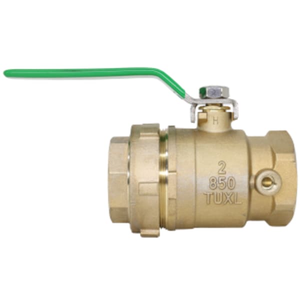 2" 850XL Full Port Bronze Ball Valve, tapped, with single union body