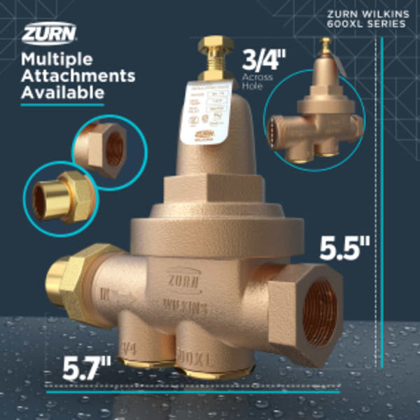 3/4" 600XL Pressure Reducing Valve with 180° maximum temp
