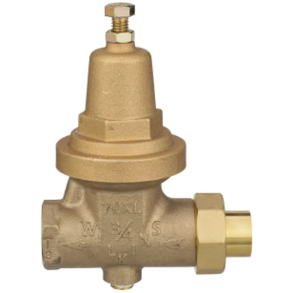 3/4" 70XL Pressure Reducing Valve with FC (cop/ sweat) union connection, tapped and plugging for gauge