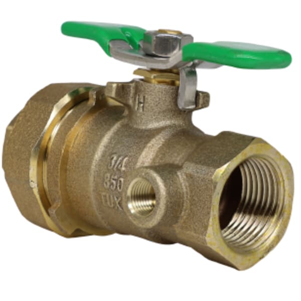 3/4" 850XL Full Port Bronze Ball Valve, tapped, with single union body