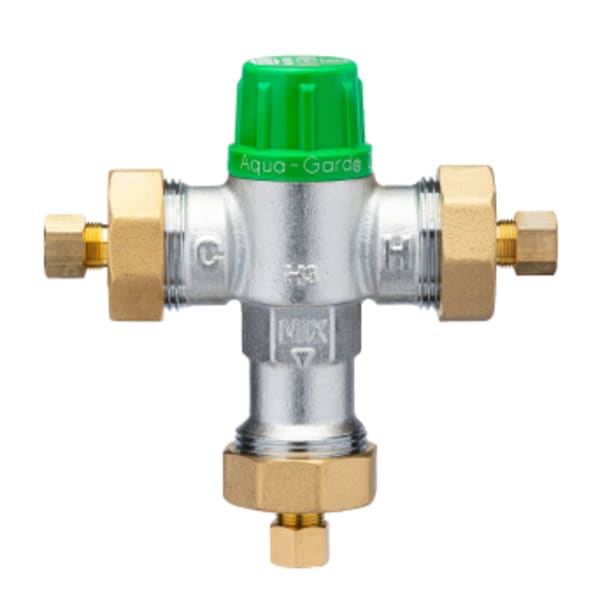 3/8" ZW1070XL Aqua-Gard® Thermostatic Mixing Valve with Compression Fitting Lead Free