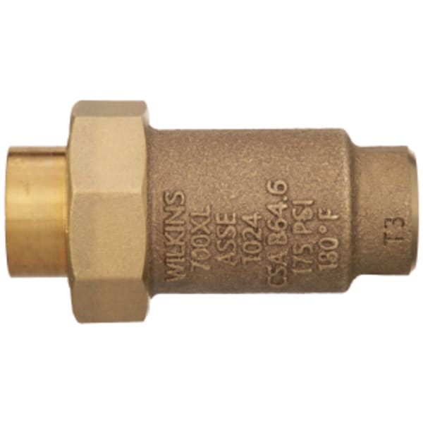 700XL Dual Check Valve with 3/8" female union inlet x 3/8" female outlet