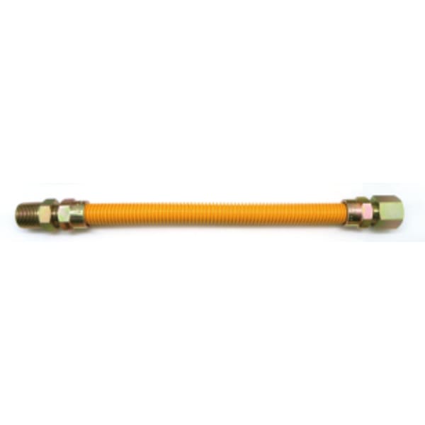 1/2" MIP x FIP - 12" Long Yellow Coated Gas Flex Connector