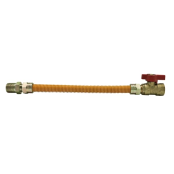 1/2" MIP x FIP(BV) - 18" Long Yellow Coated Gas Flex Connector