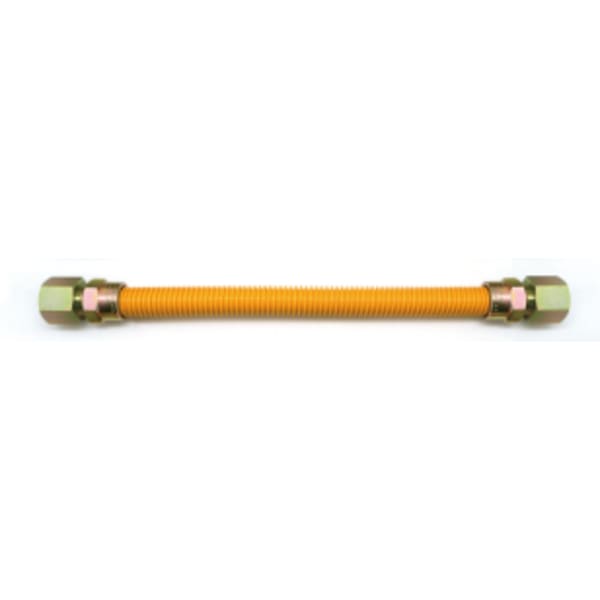 1/2" x 3/4" FIP x FIP - 24" Long Yellow Coated Gas Flex Connector