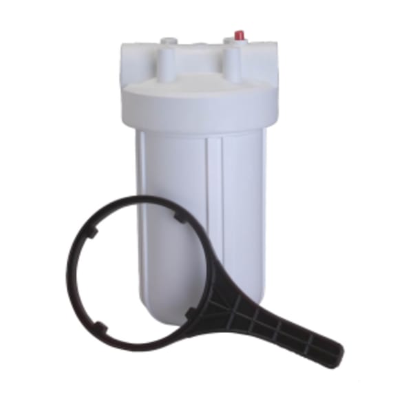 1-1/2" x 10" High Flow Filter Housing with Wrench  - White Sump