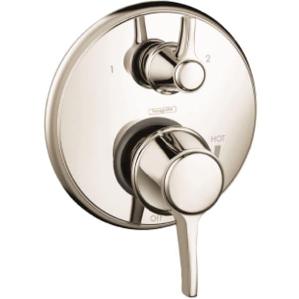 hansgrohe Ecostat Classic Pressure Balance Trim with Diverter, Round in Polished Nickel