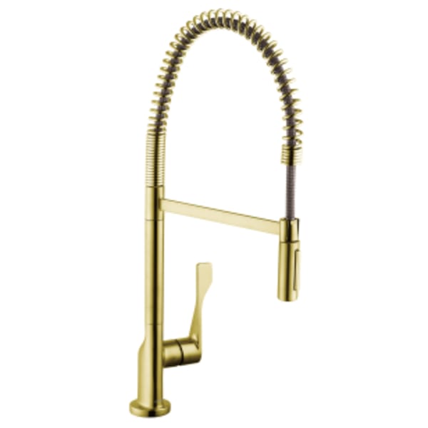 AXOR Citterio Semi-Pro Kitchen Faucet 2-Spray, 1.5 GPM in Brushed Gold Optic