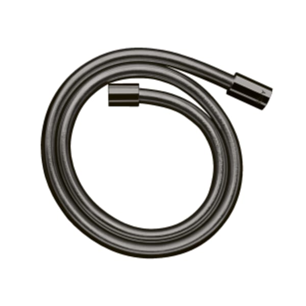 AXOR ShowerSolutions Techniflex Hose with Cylindrical Nut, 49" in Polished Black Chrome
