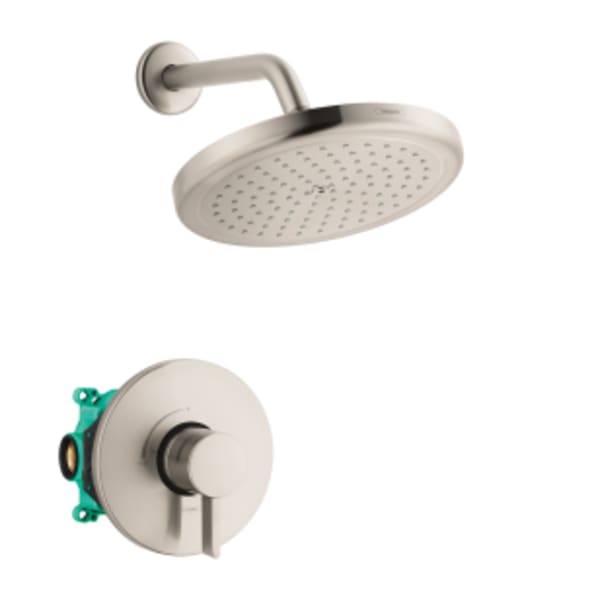 hansgrohe Croma Pressure Balance Shower Set with Rough, 2.0 GPM in Brushed Nickel