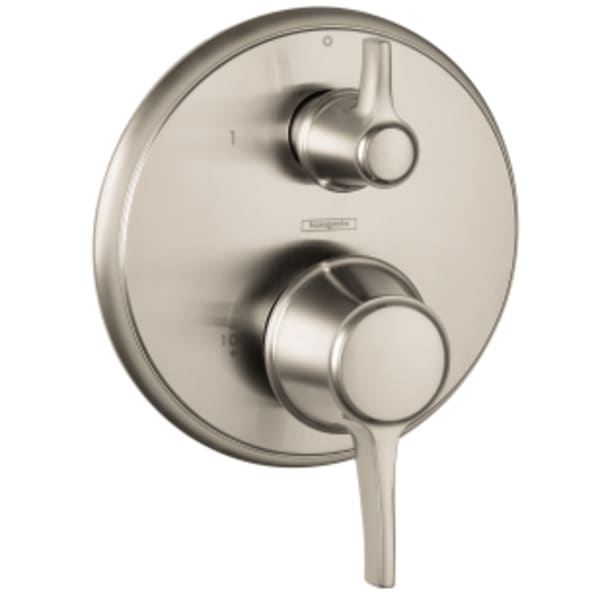hansgrohe Ecostat Classic Pressure Balance Trim with Diverter, Round in Brushed Nickel