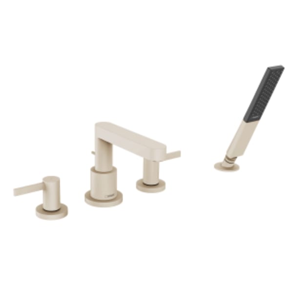 hansgrohe Finoris 4-Hole Roman Tub Set Trim with 1.75 GPM Handshower in Brushed Nickel