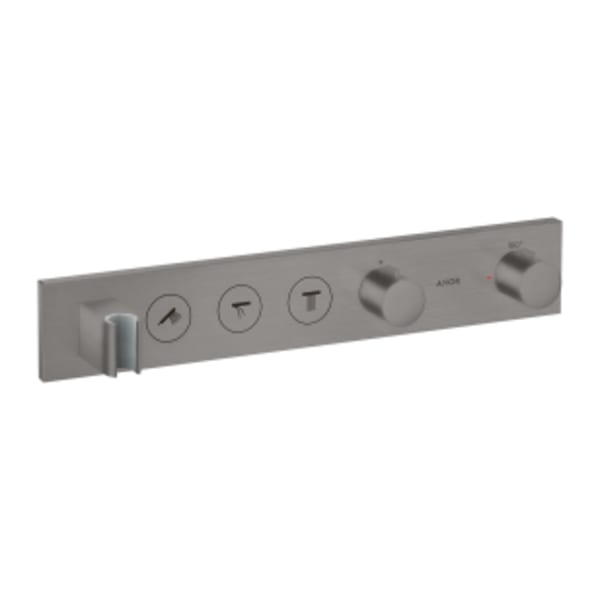 AXOR ShowerSolutions Thermostatic Module Trim Select for 3 Functions in Brushed Black Chrome