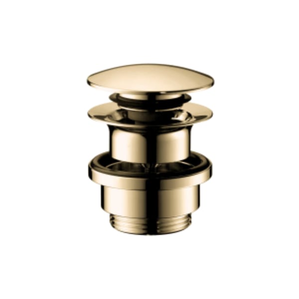 hansgrohe Push-Open Sink Drain in Polished Gold Optic