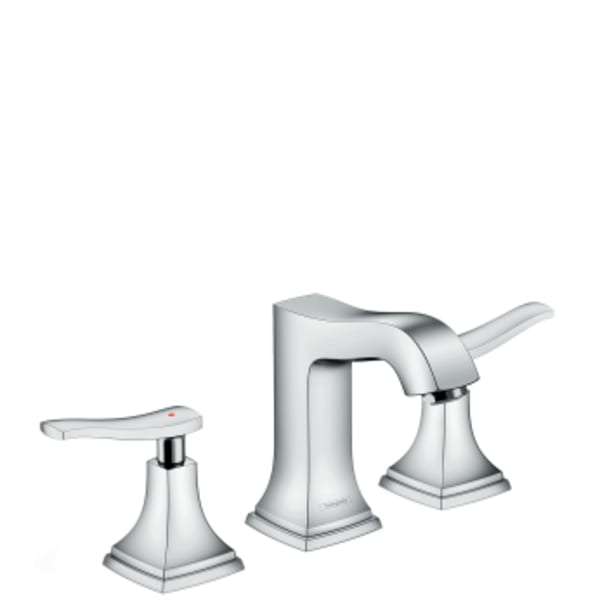 hansgrohe Metropol Classic Widespread Faucet 110 with Lever Handles and Pop-Up Drain, 1.2 GPM in Chrome
