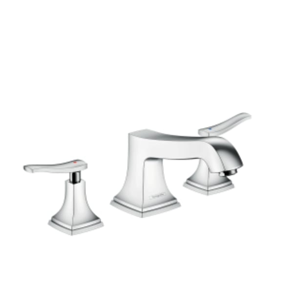 hansgrohe Metropol Classic 3-Hole Roman Tub Set Trim with Lever Handles in Chrome