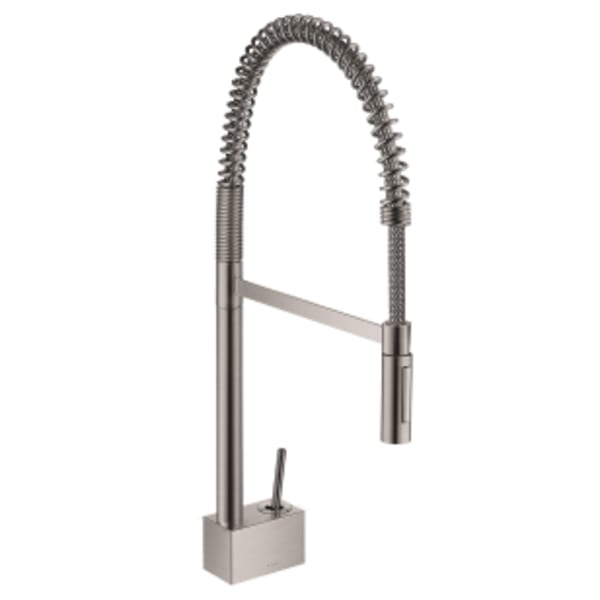 AXOR Starck Semi-Pro Kitchen Faucet 2-Spray, 1.75 GPM in Stainless Steel Optic