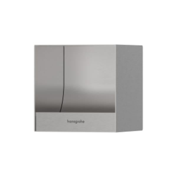 hansgrohe XtraStoris Original Recessed Toilet Paper Holder 6"x 6"x 5.5" in Brushed Stainless Steel