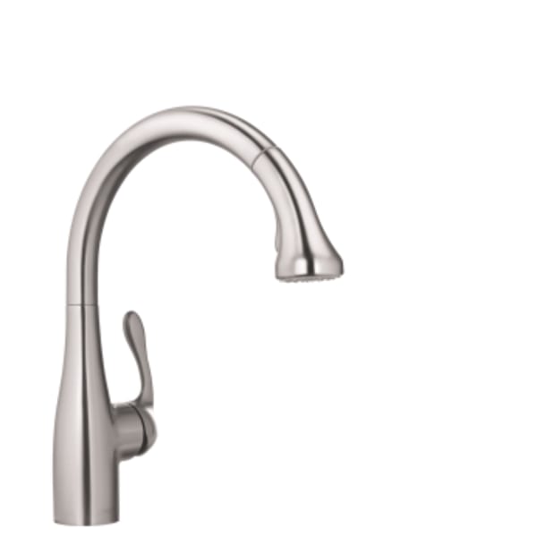 hansgrohe Allegro E Gourmet HighArc Kitchen Faucet, 2-Spray Pull-Down, 1.75 GPM in Stainless Steel Optic