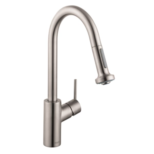 hansgrohe Talis S² HighArc Kitchen Faucet, 2-Spray Pull-Down, 1.5 GPM in Stainless Steel Optic
