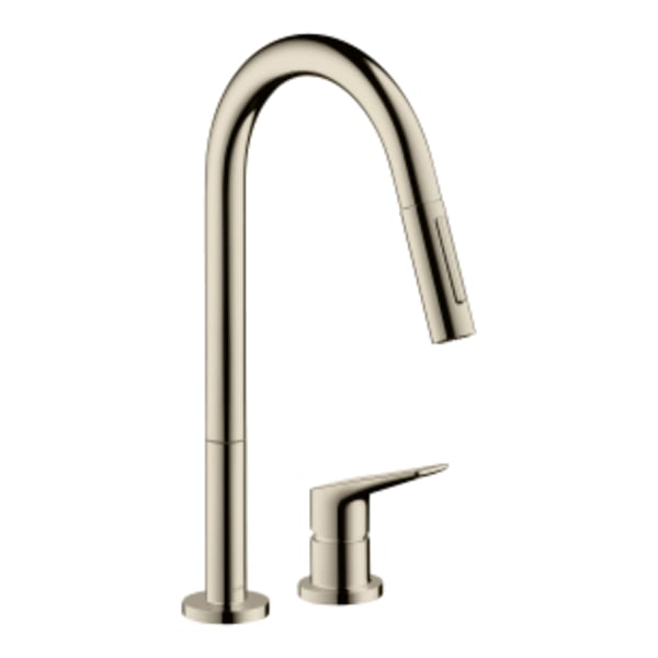 AXOR Citterio M 2-Hole Single-Handle Kitchen Faucet 2-Spray Pull-Down, 1.75 GPM in Polished Nickel