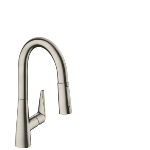 hansgrohe Talis S Prep Kitchen Faucet, 2-Spray Pull-Down, 1.75 GPM in Stainless Steel Optic
