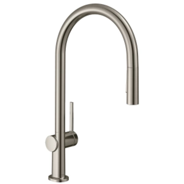 hansgrohe Talis N HighArc Kitchen Faucet, O-Style 2-Spray Pull-Down, 1.5 GPM in Stainless Steel Optic