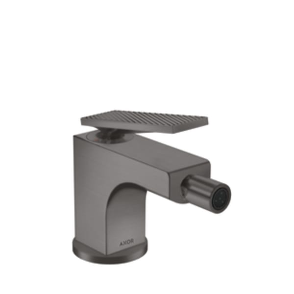 AXOR Citterio Single-Hole Bidet Faucet with Pop-Up Drain- Rhombic Cut, 1.5 GPM in Brushed Black Chrome