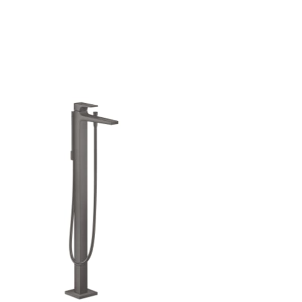 hansgrohe Metropol Freestanding Tub Filler Trim with Lever Handle and 1.75 GPM Handshower in Brushed Black Chrome